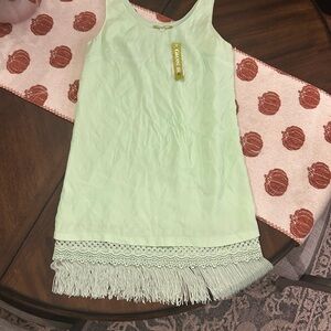 Gianni Bini Light Green Kids Camisole with Fringe